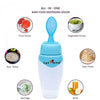 1st Step Non Spill Silicone Soft Squeeze Food Feeder-Blue