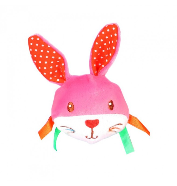 1st Step Rabbit Face Soft Plush Wrist Rattle Cum Toy- Blue