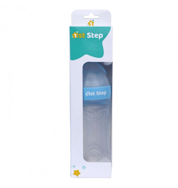 1st Step Non Spill BPA Free Soft Silicone Squeezy Food Feeder-Blue