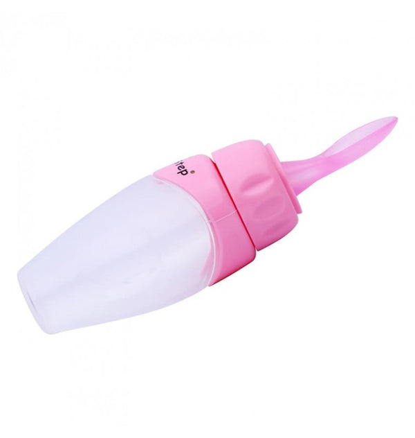 1st Step Non Spill Silicone Soft Squeeze Food Feeder-Pink