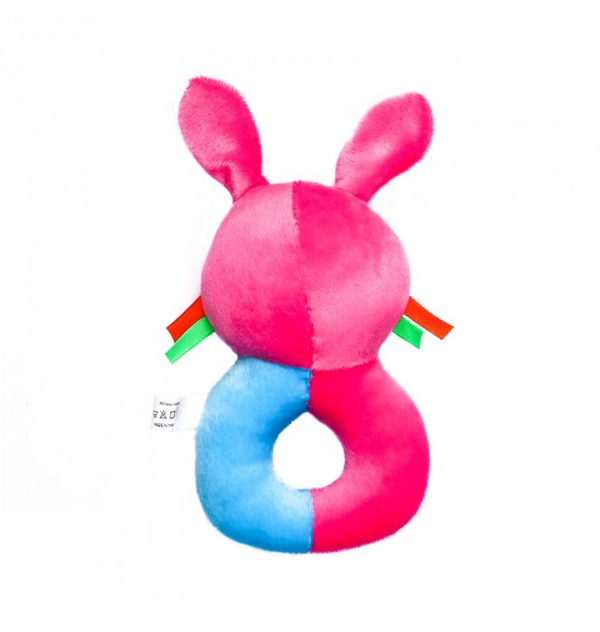 1st Step Rabbit Face Soft Plush Ring Rattle Cum Toy - Blue