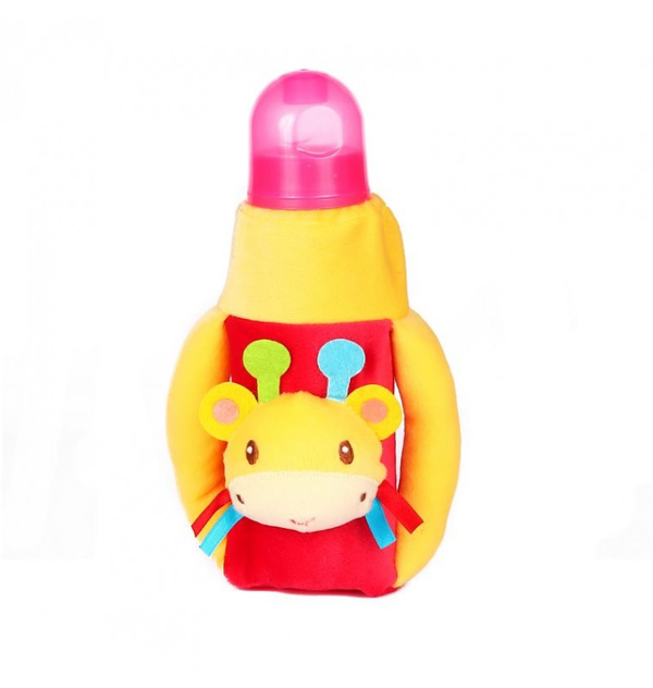 1st Plush Bottle Cover Catterpillar Face Motif (Yellow)