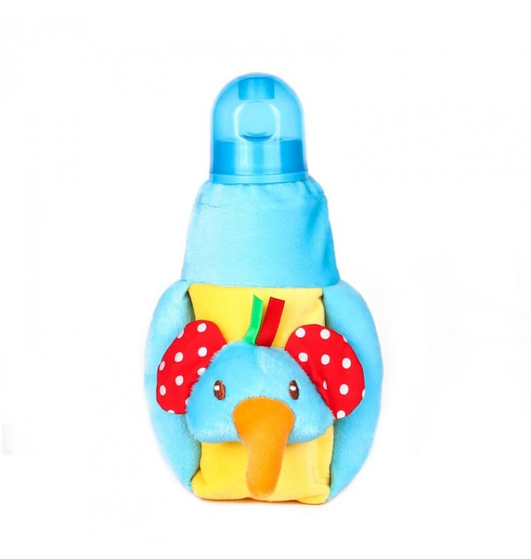 1st Plush Bottle Cover Elephant Face Motif (Blue)
