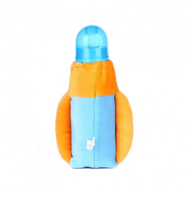 1st Plush Bottle Cover Lion Face Motif (Orange)