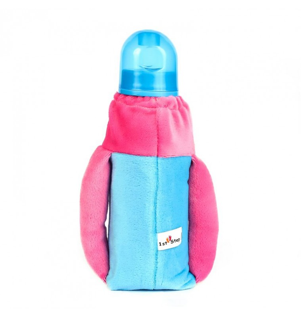 1st Plush Bottle Cover Rabbit Face Motif (Blue)