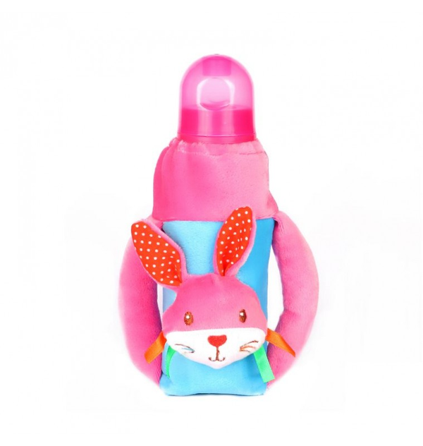 1st Plush Bottle Cover Rabbit Face Motif (Blue)