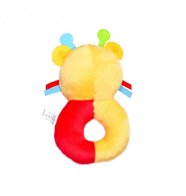 1st Step Catterpillar Face Soft Plush Ring Rattle Cum Toy (Yellow)
