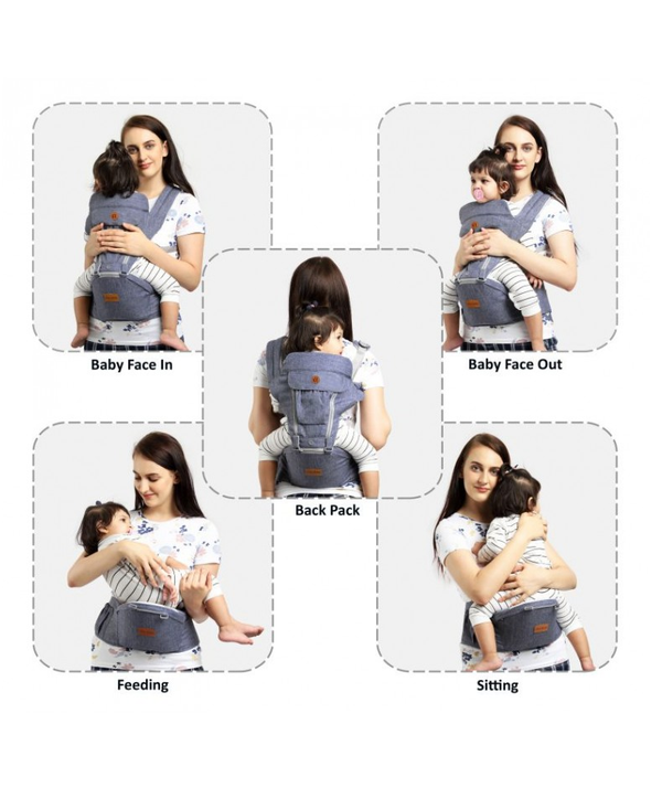 1st Step 5 In 1 Hip Seat Baby Carrier - Denim