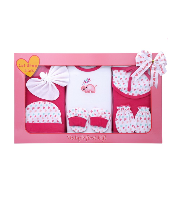 1st Step New Born Baby Gift Set Pack Of 8 (White)