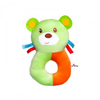 1st Step Dog Face Soft Plush Ring Rattle Cum Toy (Green)