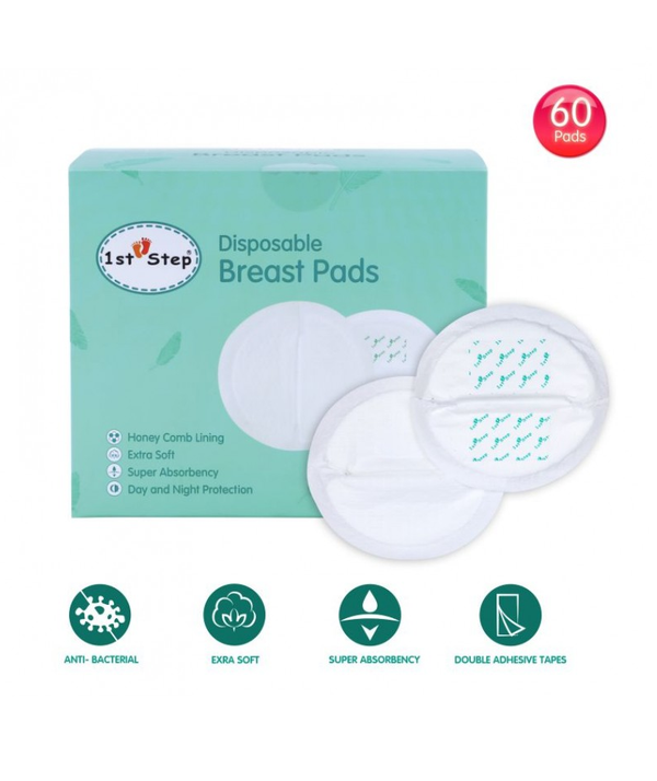 1st Step Honey Comb Lining, Super Absorbant Disposable Breast Pads With Day And Night Protection- 60 Pads