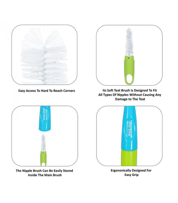 1st Step Bottle And Nipple Cleaning Brush-Blue