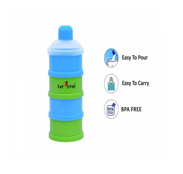 1st Step BPA Free Polypropylene 4-Tier Milk Powder Container- Blue