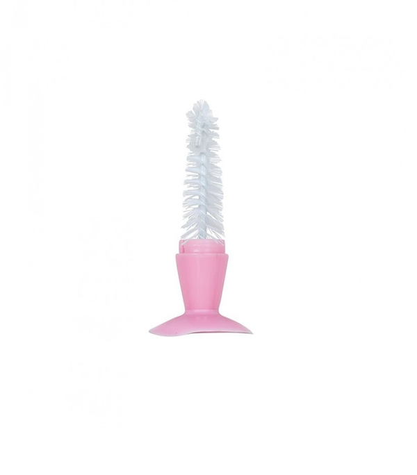 1st Step BPA Free Bottle And Nipple Cleaning Brush With Suction Base (Pink)