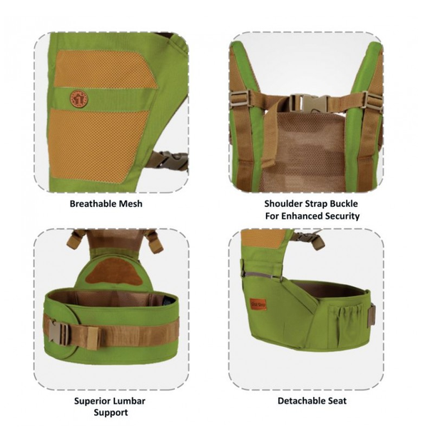 1st Step 5 In 1 Hip Seat Baby Carrier - Green