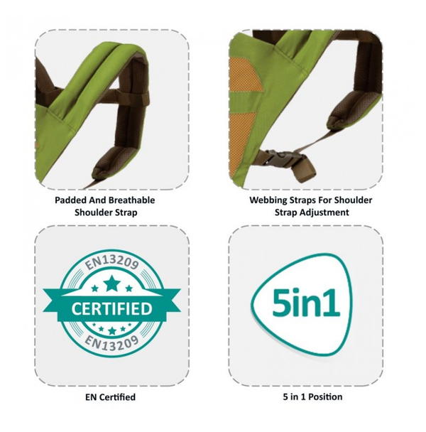 1st Step 5 In 1 Hip Seat Baby Carrier - Green