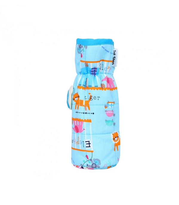 1st Step Bottle Cover With Animal Face Motif (Pack Of 2)-Blue