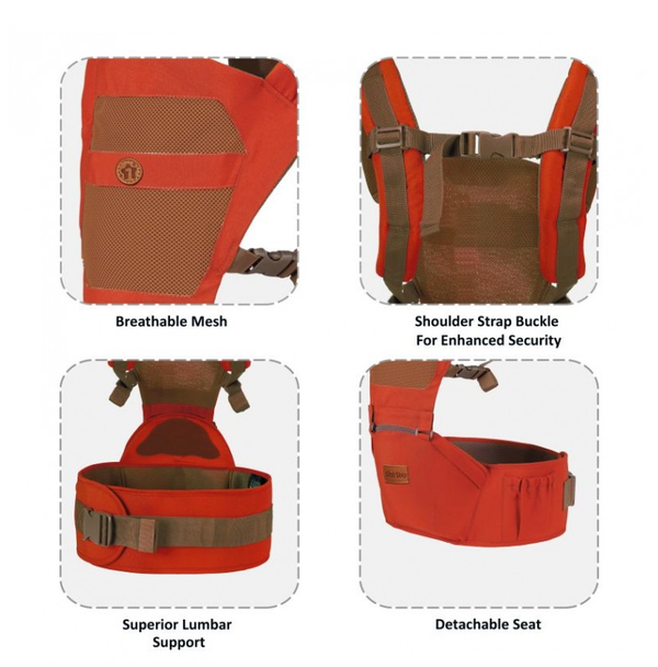 1st Step 5 In 1 Hip Seat Baby Carrier - Orange