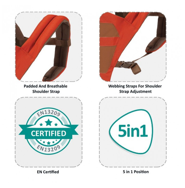 1st Step 5 In 1 Hip Seat Baby Carrier - Orange