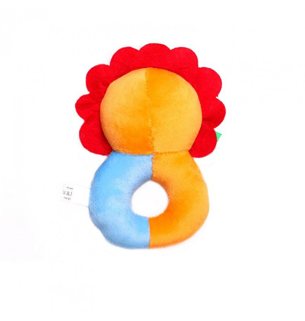 1st Step Lion Face Soft Plush Ring Rattle Cum Toy (Orange)