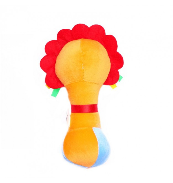 1st Step Lion Face Soft Plush Shaking Rattle Cum Toy (Orange)
