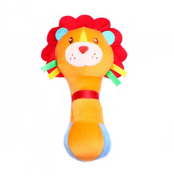 1st Step Lion Face Soft Plush Shaking Rattle Cum Toy (Orange)