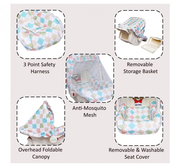 1st Step 5 In 1 Carrycot With Anti-Mosquito Mesh (Cream)