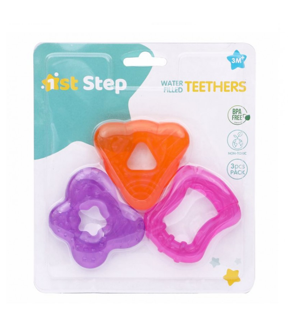 1st Step Water Filled Teether (orange,Blue,Pink)