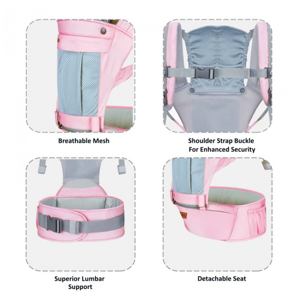 1st Step 5 In 1 Hip Seat Baby Carrier - Pink
