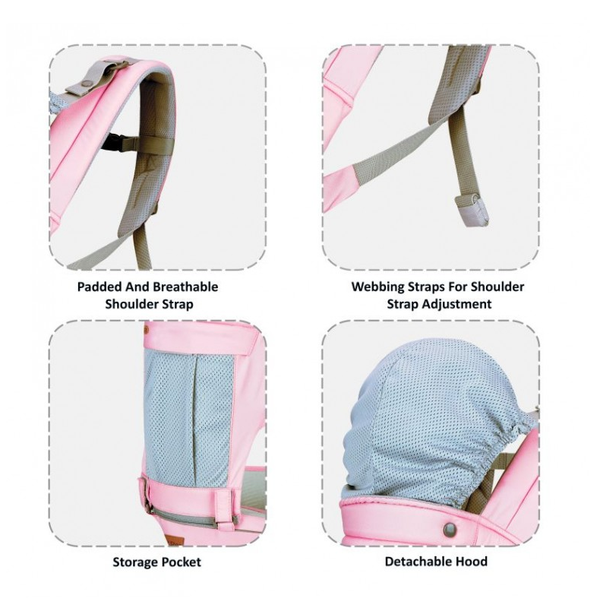 1st Step 5 In 1 Hip Seat Baby Carrier - Pink