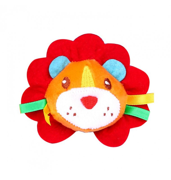 1st Step Lion Face Soft Plush Wrist Rattle Cum Toy (Orange)