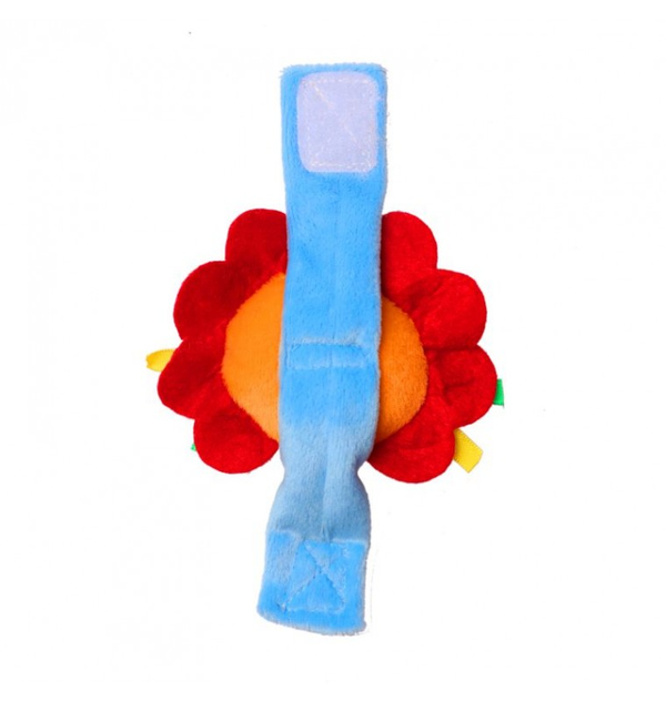 1st Step Lion Face Soft Plush Wrist Rattle Cum Toy (Orange)