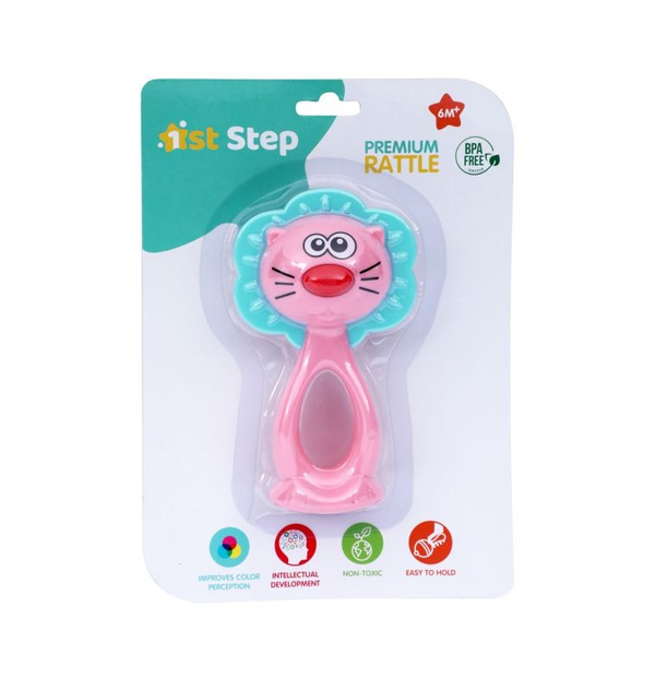 1st Step Premium Lion Rattle - Pink