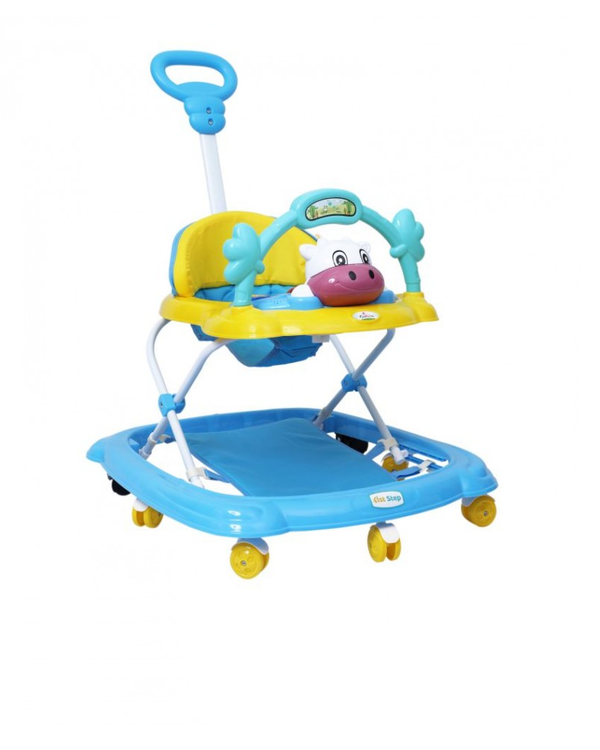 1st Step Walker With Push Handle And 4 Level Height Adjustment - Blue
