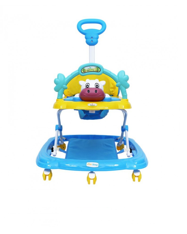 1st Step Walker With Push Handle And 4 Level Height Adjustment - Blue