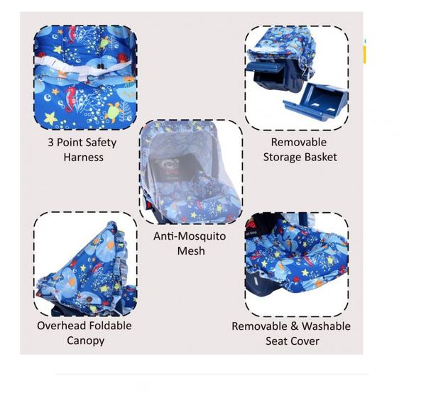 1st Step 5 In 1 Carrycot With Anti-Mosquito Mesh - Blue