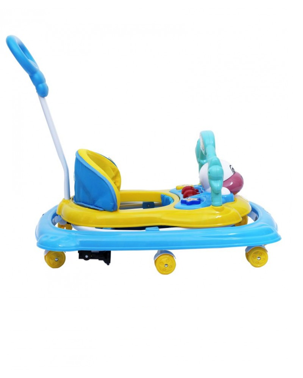 1st Step Walker With Push Handle And 4 Level Height Adjustment - Blue