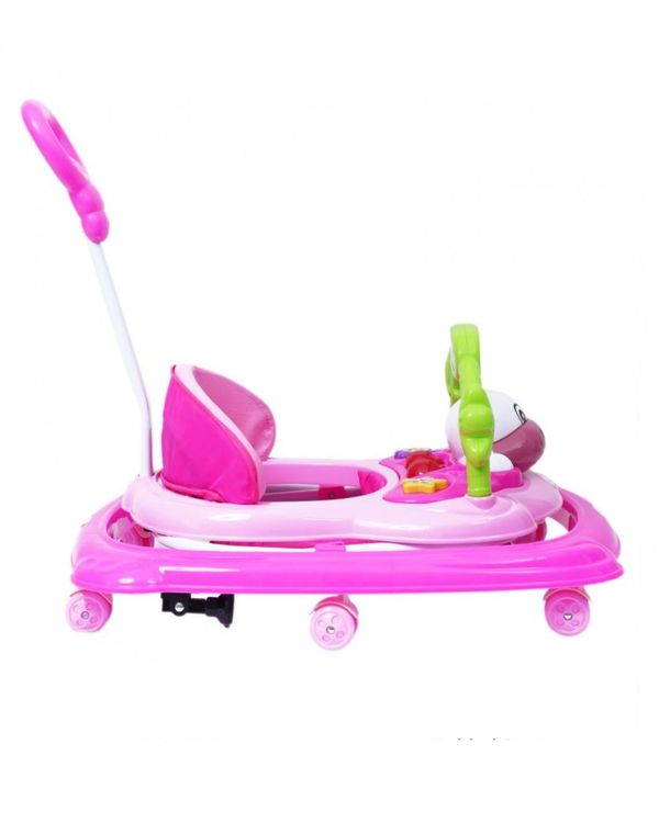 1st Step Walker With Push Handle And 4 Level Height Adjustment - Pink