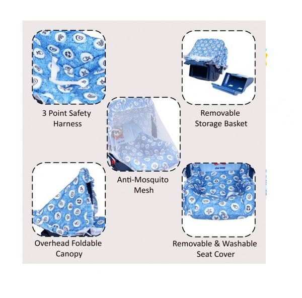 1st Step 5 In 1 Carrycot With Anti-Mosquito Mesh - Blue