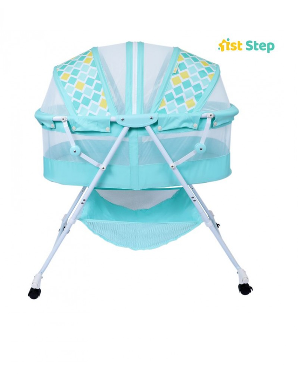 1st Step Bassinet Cum Rocker With Mosquito Net - Green