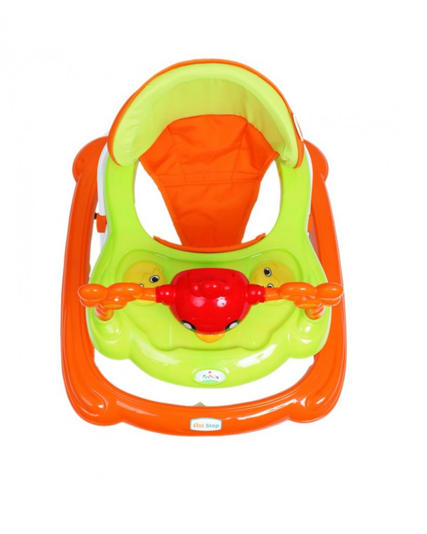 1st Step Walker With 4 Level Height Adjustment And Musical Play Tray - Orange