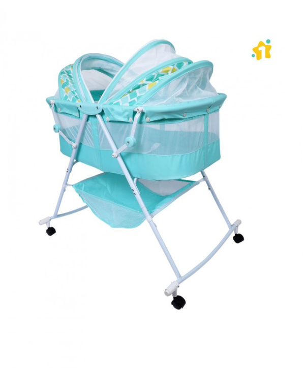 1st Step Bassinet Cum Rocker With Mosquito Net - Green