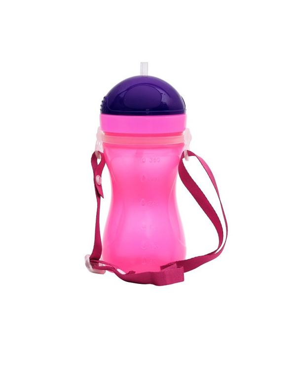 1st Step Spill Proof BPA Free Straw Sipper With Strap - Pink