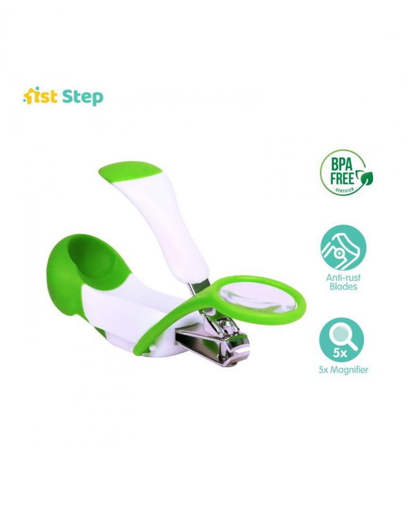 1st Step Easy Grip Baby Nail Clipper With Magnifying Glass - Green