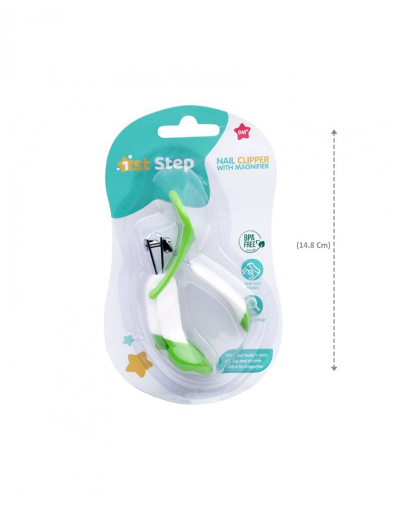 1st Step Easy Grip Baby Nail Clipper With Magnifying Glass - Green