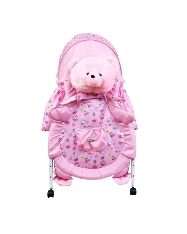 1st Step Cradle With Swing,Mosquito Net And Storage Basket-Pink