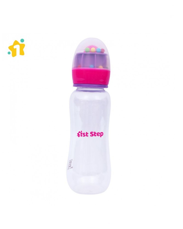 1st Step 250 Ml Feeding Bottle With Rattle Hood - Pink