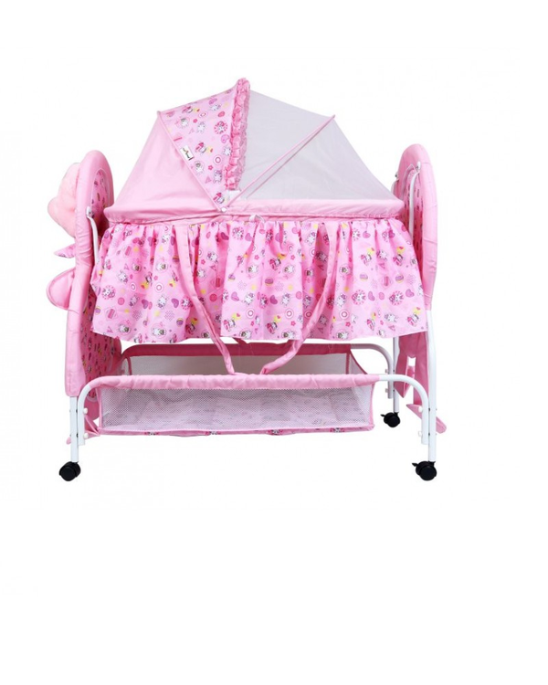 1st Step Cradle With Swing,Mosquito Net And Storage Basket-Pink