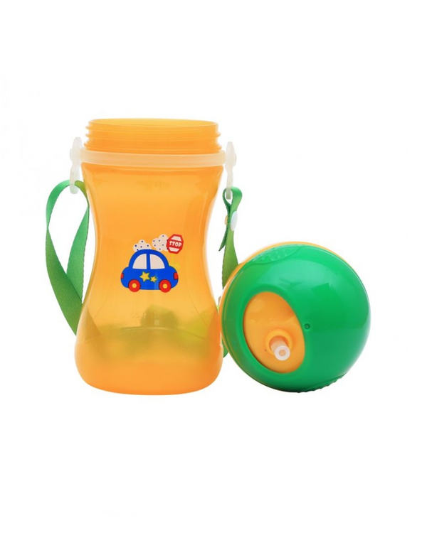 1st Step Spill Proof BPA Free Straw Sipper With Strap - Orange