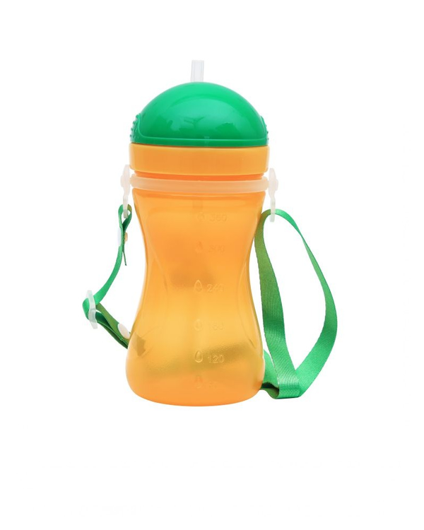 1st Step Spill Proof BPA Free Straw Sipper With Strap - Orange